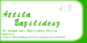 attila bazilidesz business card